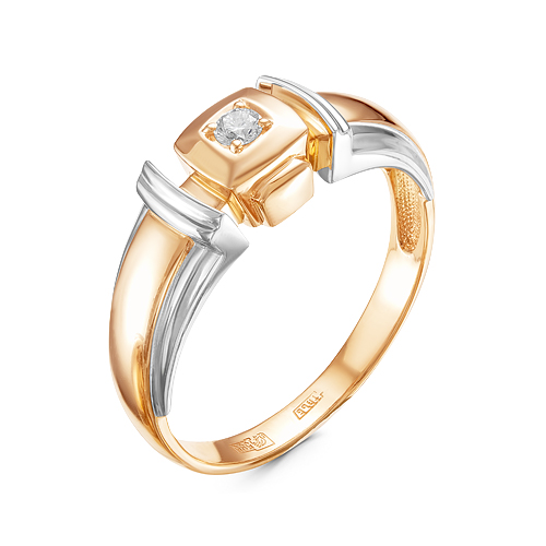 Кольцо, золото, бриллиант, 01-0472